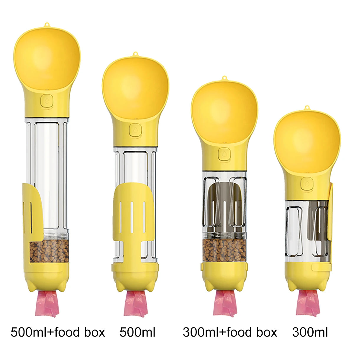 KOMMILIFE 3-in-1 Leak-Proof Portable Pet Water Bottle and Food Feeder with Poop Dispenser