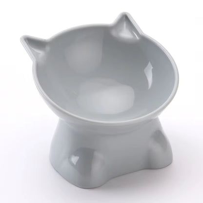 Elegant Tilted Cat Bowl with High Legs - Black Cat Food and Water Bowl, Suitable for Cats and Small Dogs