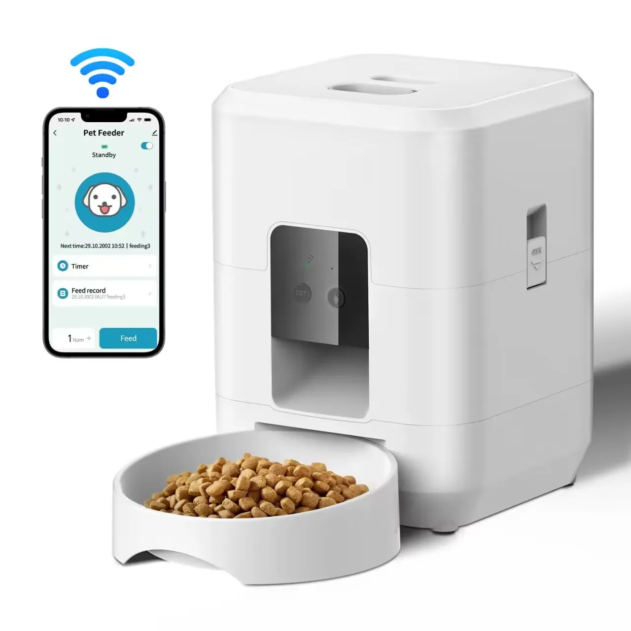 Automatic Smart Pet Feeder for Cats and Dogs with Timed Dispensing and Slow Feeding Function