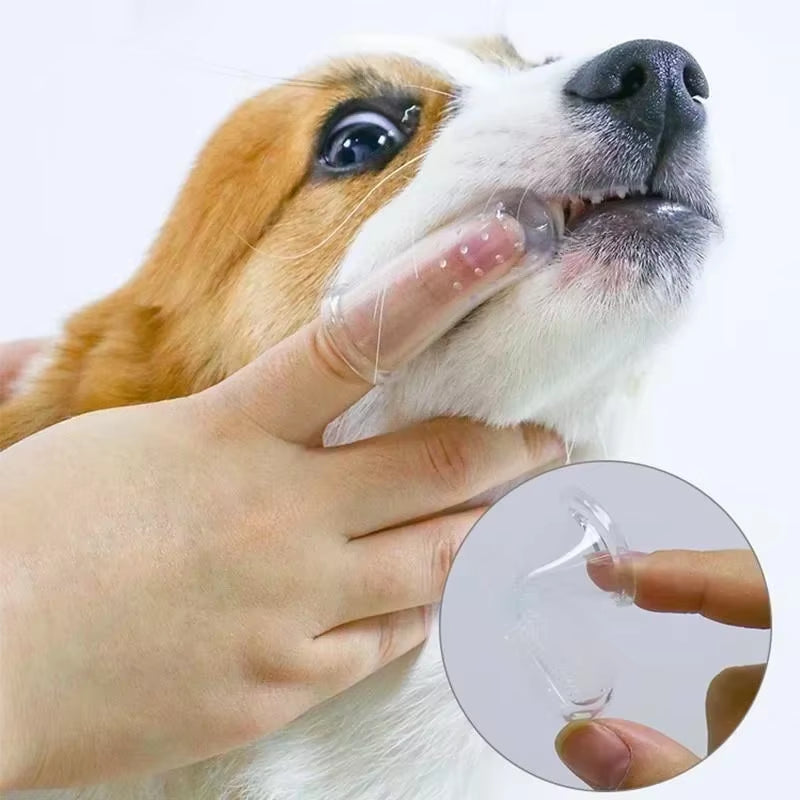 Premium Soft Pet Finger Toothbrush for Dogs - Effective Dental Care Tool for Bad Breath and Tartar Removal