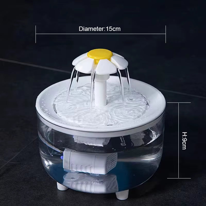 Automatic Pet Water Fountain with USB Electric Filter, 1200ml Silent Cat Drinking Bowl and Recirculating Water Dispenser