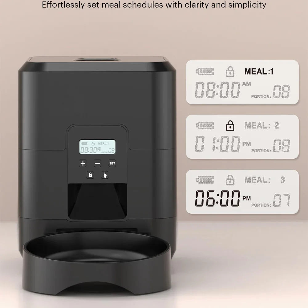 Automatic Smart Pet Feeder for Cats and Dogs with Timed Dispensing and Slow Feeding Function