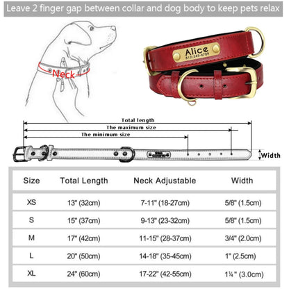 Customized Leather ID Nameplate Dog Collar Adjustable Soft Padded Dogs Collars Free Engraving Name for Small Medium Large Dogs