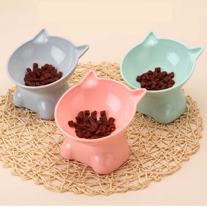 Elegant Tilted Cat Bowl with High Legs - Black Cat Food and Water Bowl, Suitable for Cats and Small Dogs
