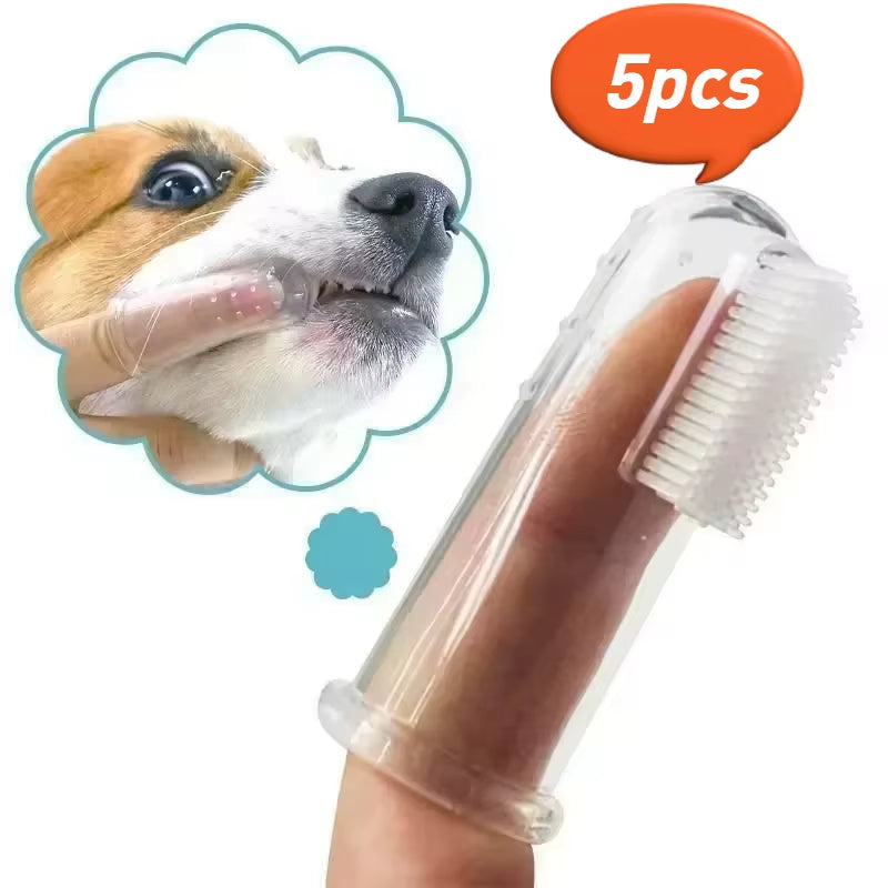 Premium Soft Pet Finger Toothbrush for Dogs - Effective Dental Care Tool for Bad Breath and Tartar Removal
