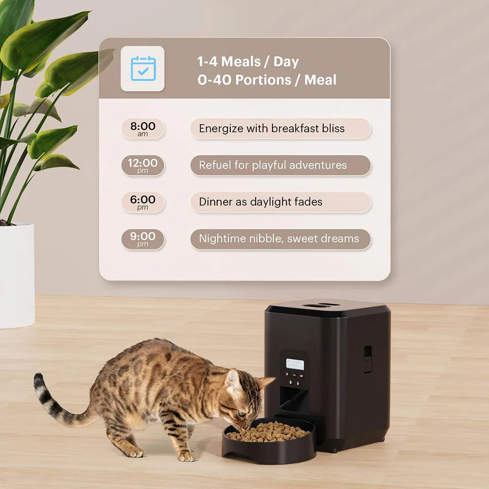 Automatic Smart Pet Feeder for Cats and Dogs with Timed Dispensing and Slow Feeding Function