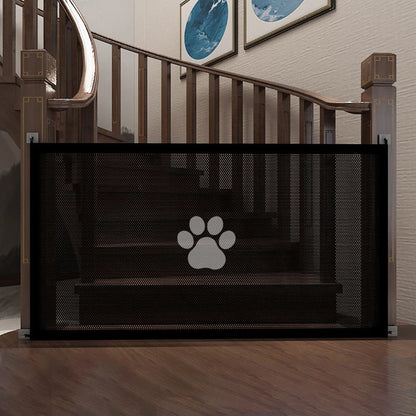 Indoor and Outdoor Dog Safety Gate with 4 Hook Attachments - Mesh Pet Enclosure for Secure Pet Containment