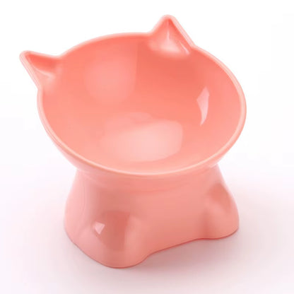 Elegant Tilted Cat Bowl with High Legs - Black Cat Food and Water Bowl, Suitable for Cats and Small Dogs